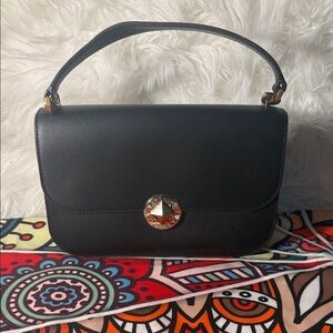 Kate Spade Black Shoulder Bag with Gold Accent